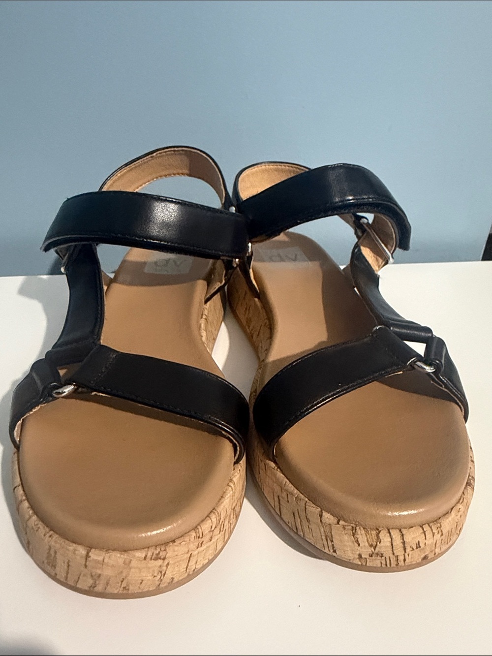 Dolce Vita Black Cork-Style Platform Sandals